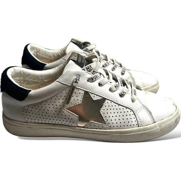 Vintage Havana Shoes - Vintage Havana Gadol Shoes, Women's Size 6, White/Gold, Fashion Sneakers